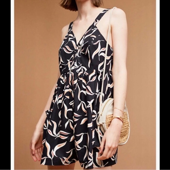 Anthropologie Hei Hei Palma Black Floral Romper Small - Picture 1 of 16